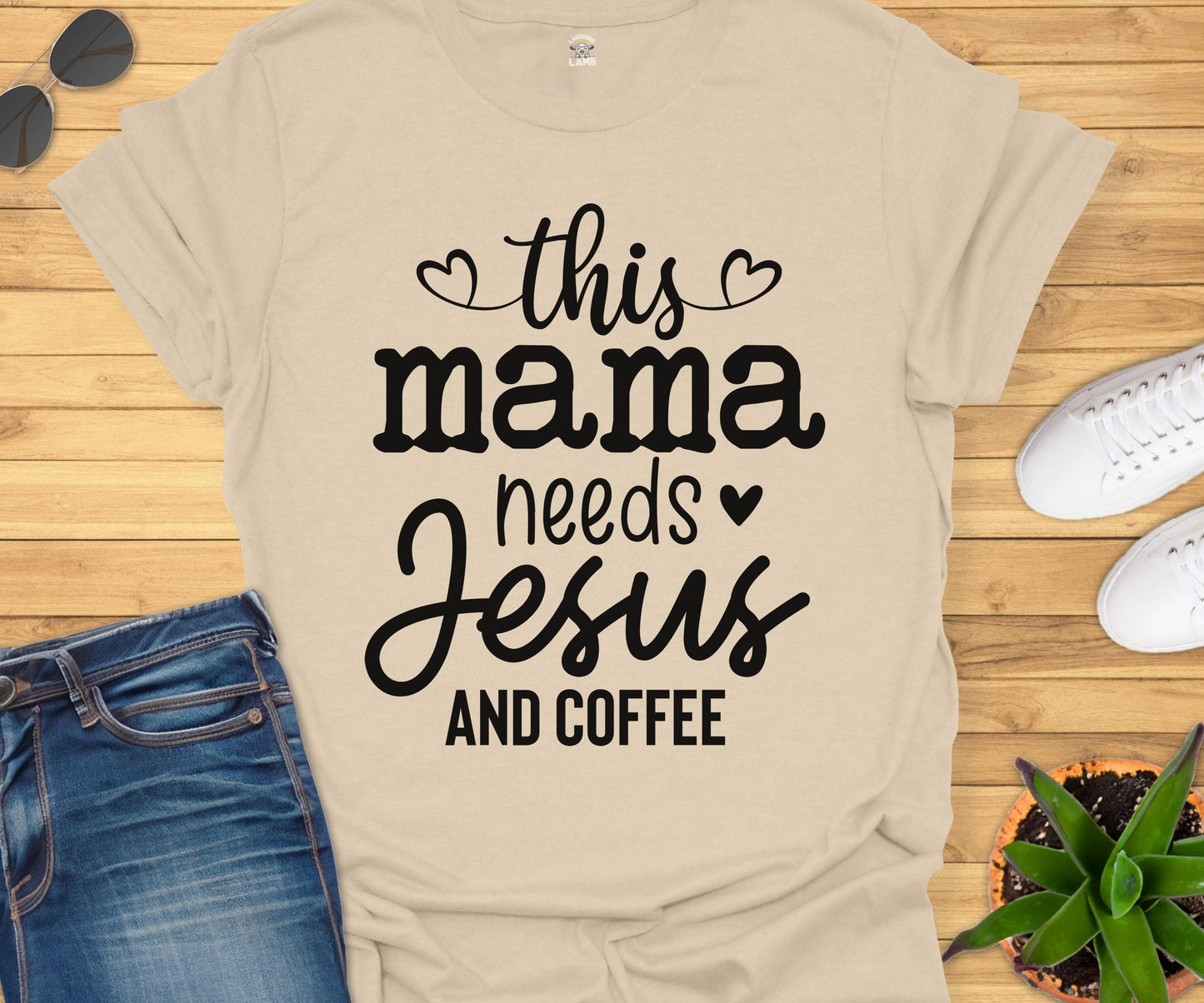 This Mama Needs Jesus And Coffee T-Shirt - Laughing Lamb