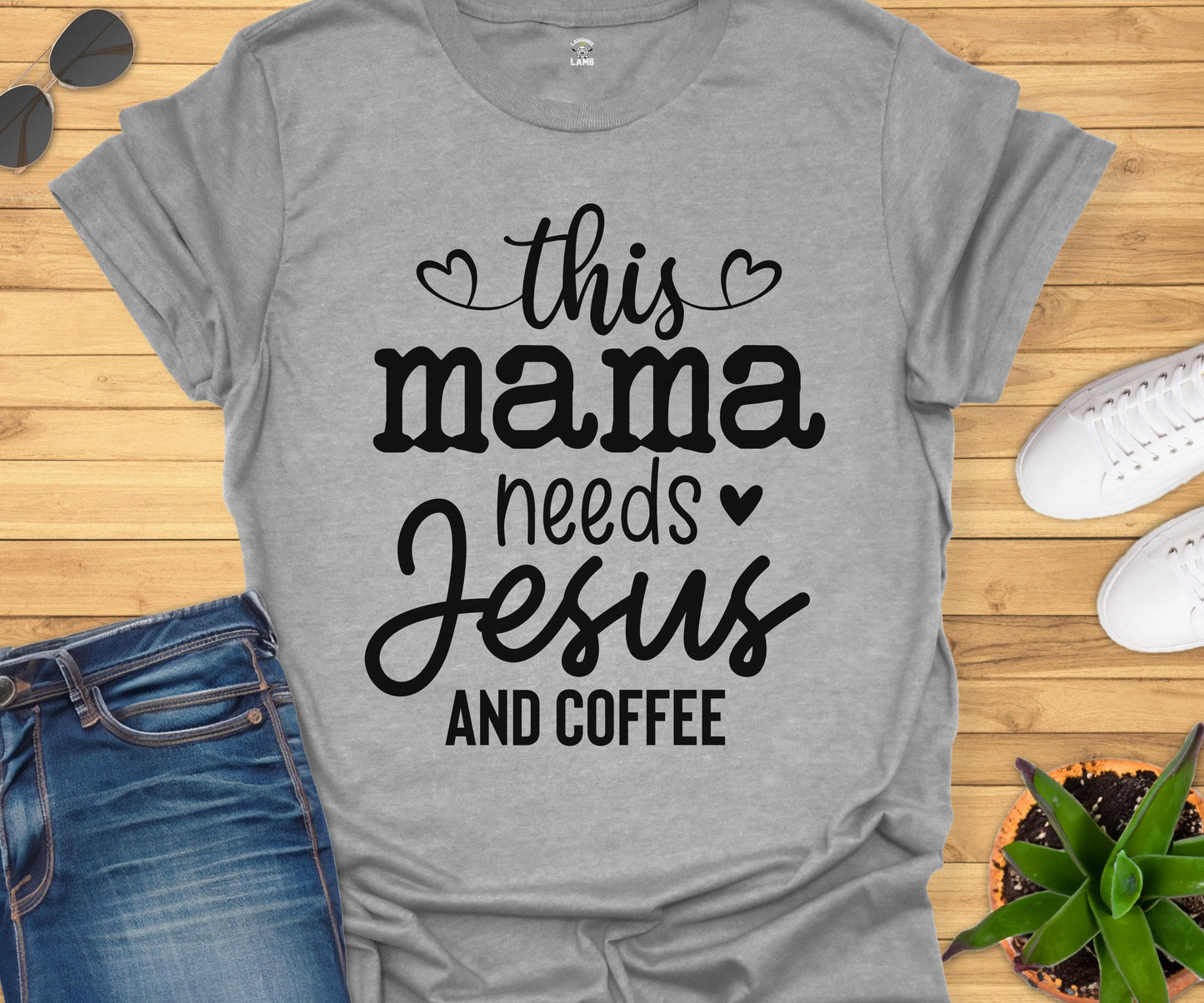 This Mama Needs Jesus And Coffee T-Shirt - Laughing Lamb