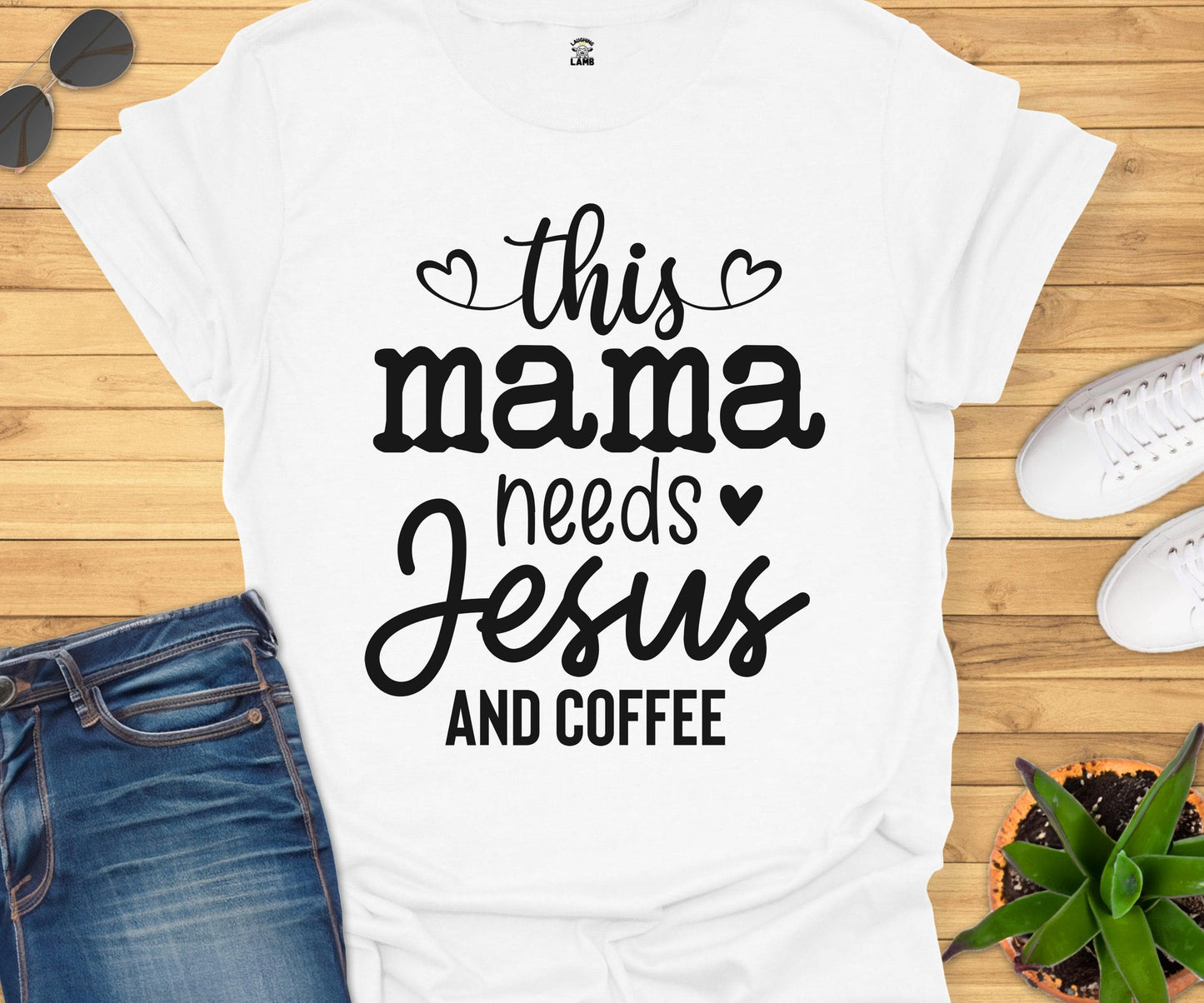 This Mama Needs Jesus And Coffee T-Shirt - Laughing Lamb